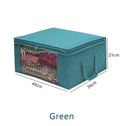 1Piece Large Storage Box Zipper Cover Window Folding Organizer Bedroom Shelf Wardrobe Cloth Toy Fabric Foldable Box For Objects - AMULET RING STORE
