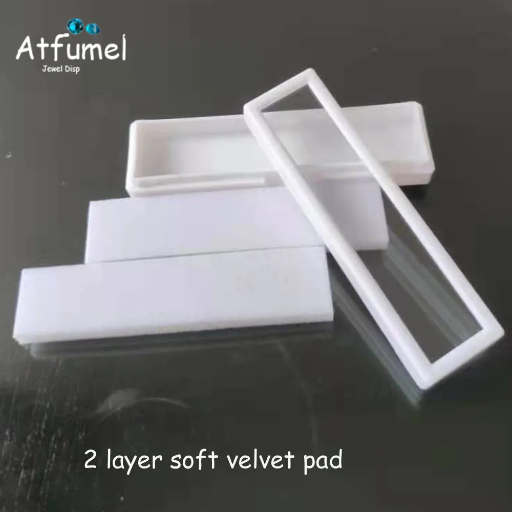 Transperant Square Diamond Jewelry Storage Box Stone Display Case Round Gemstone Organizer 1Pc Small Coin Ring Travel Gift Box - AMULET RING STORE