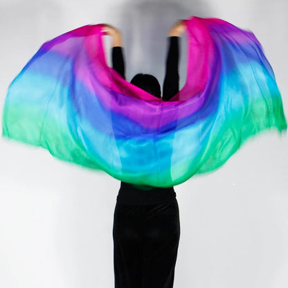 Silk Shawl For Belly Dancing Shawls Belly Dance Silk Veil Scarves Face Customized Hand Thrown Scarf Gradient 200cm 250cm 270cm