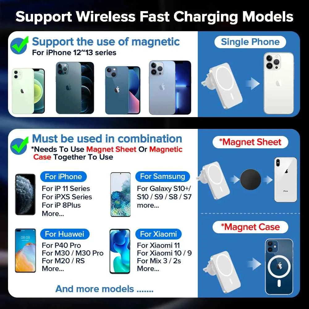 15W Magnetic Wireless Car Charger Mount Adsorbable Phone For iPhone 15 14 13 Pro Max adsorption Fast Wireless Charging Holder
