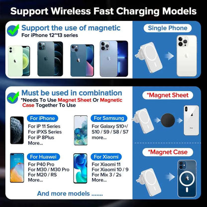 15W Magnetic Wireless Car Charger Mount Adsorbable Phone For iPhone 15 14 13 Pro Max adsorption Fast Wireless Charging Holder