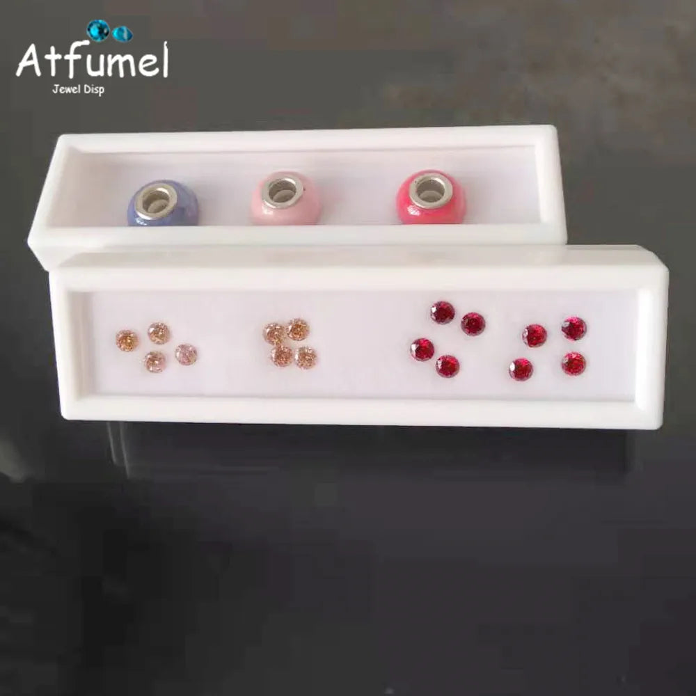 Transperant Square Diamond Jewelry Storage Box Stone Display Case Round Gemstone Organizer 1Pc Small Coin Ring Travel Gift Box - AMULET RING STORE