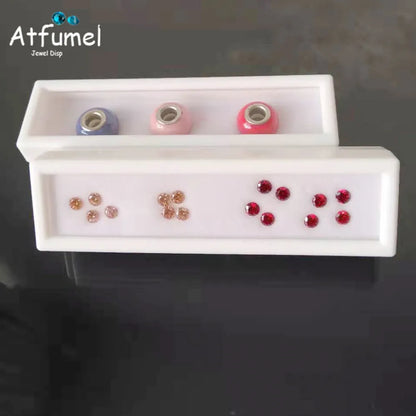 Transperant Square Diamond Jewelry Storage Box Stone Display Case Round Gemstone Organizer 1Pc Small Coin Ring Travel Gift Box - AMULET RING STORE