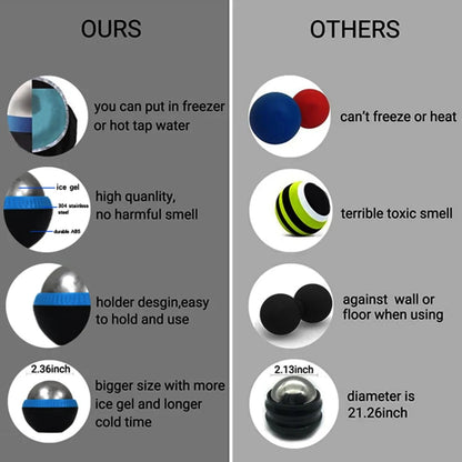 Hot/Cold Massage Roller Ball Stainless Steel Body Therapy Ice Roller Pain Relief  Deep Tissue Massage Balls Body Face Massager