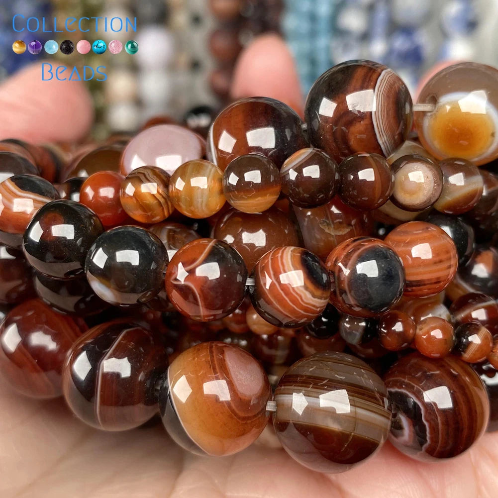 Natural Dream Red Agates Stone Loose Round Beads For Jewelry Making 4/6/8/10/12 MM DIY Bracelets Accessories Wholesale 15"