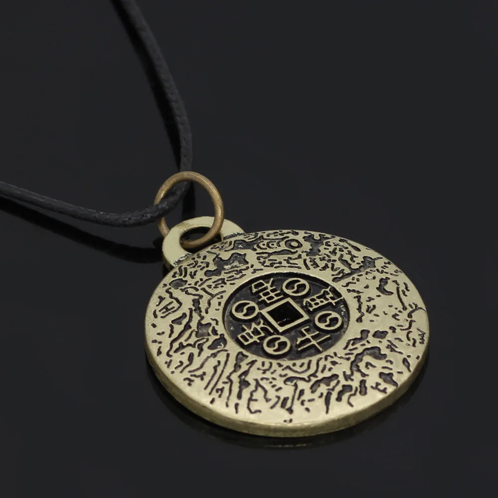 Chinese Taoism Ancient Coin Couple Pendant Necklace Exorcising Evil and Demon Enhancing Luck with Amulet Coin Jewelry Whosale