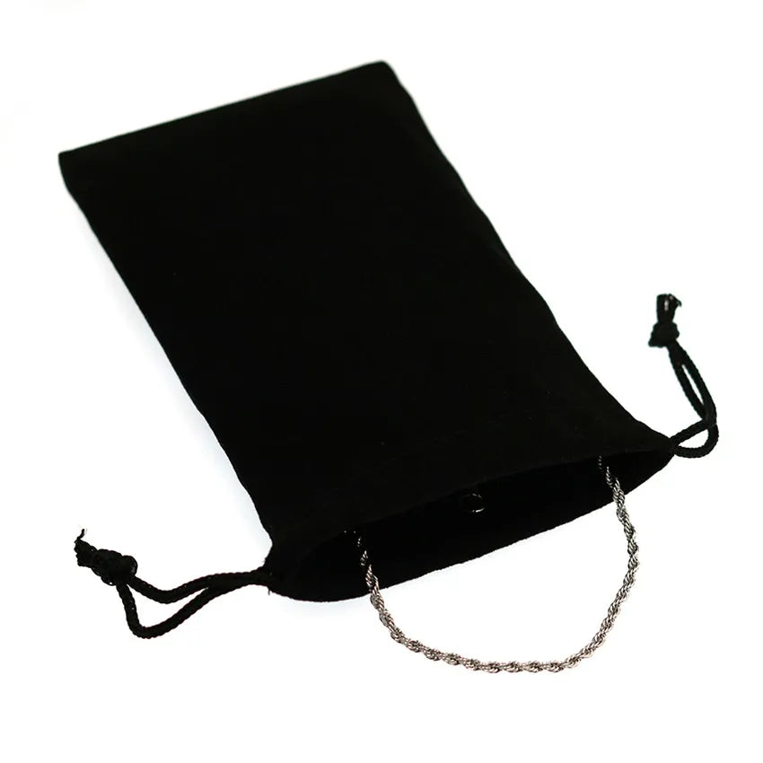 1pc Black Color Velvet Bag Jewelry Packing Velvet Drawstring Pouches Jewelry Gift Bags Display chain ring Packing Bags Gift - AMULET RING STORE