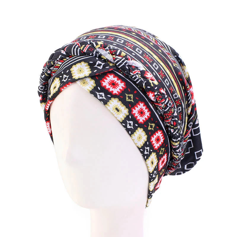 Cotton print muslim turban scarf for women islamic inner hijab caps Arab wrap head scarves femme musulman turbante mujer - AMULET RING STORE
