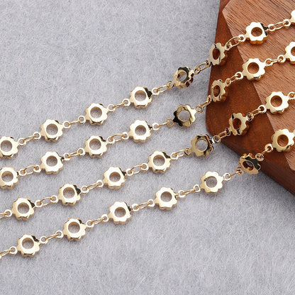 YEGUI C164,jewelry accessories,diy chain,18k gold plated,0.3microns,copper metal,diy bracelet necklace,jewelry making,1m/lot - AMULET RING STORE