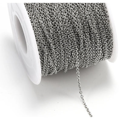 10 m/roll Stainless Steel Cable Chain 1.2 1.5 2.0 2.5 mm O Link Bulk Necklace Chain for DIY Jewelry Making Bracelet Accessories - AMULET RING STORE