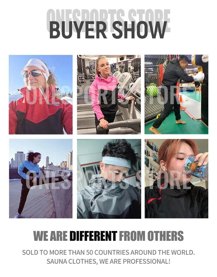 Sauna Suit Women Gym Clothing Set Men Pullover Hoodies Tops Running Fitness Exercise Sportswear Weight Loss Sweating Sports Suit