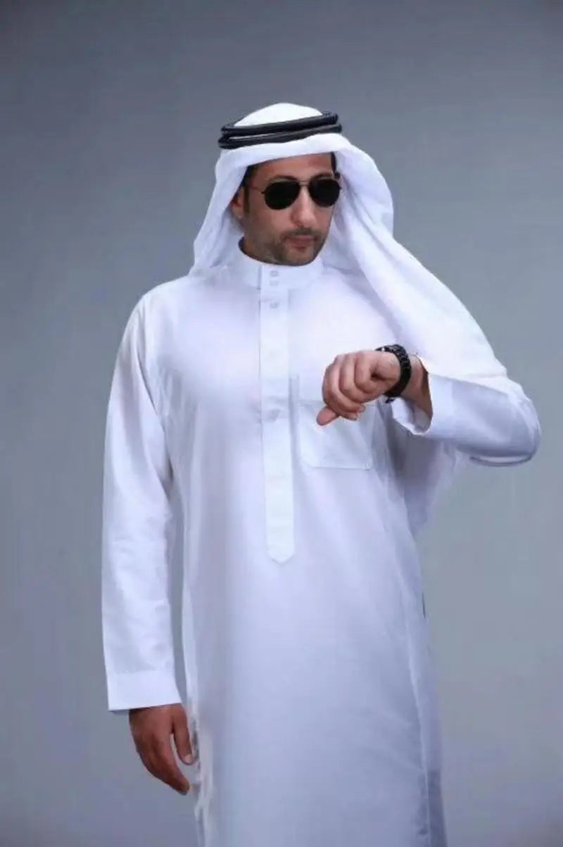 Islamic Clothing Men Length Long Sleeve Loose Muslim Men Saudi Arabia Pakistan Kurta Muslim Costumes Muslim Dress Kaftan Thobe - AMULET RING STORE