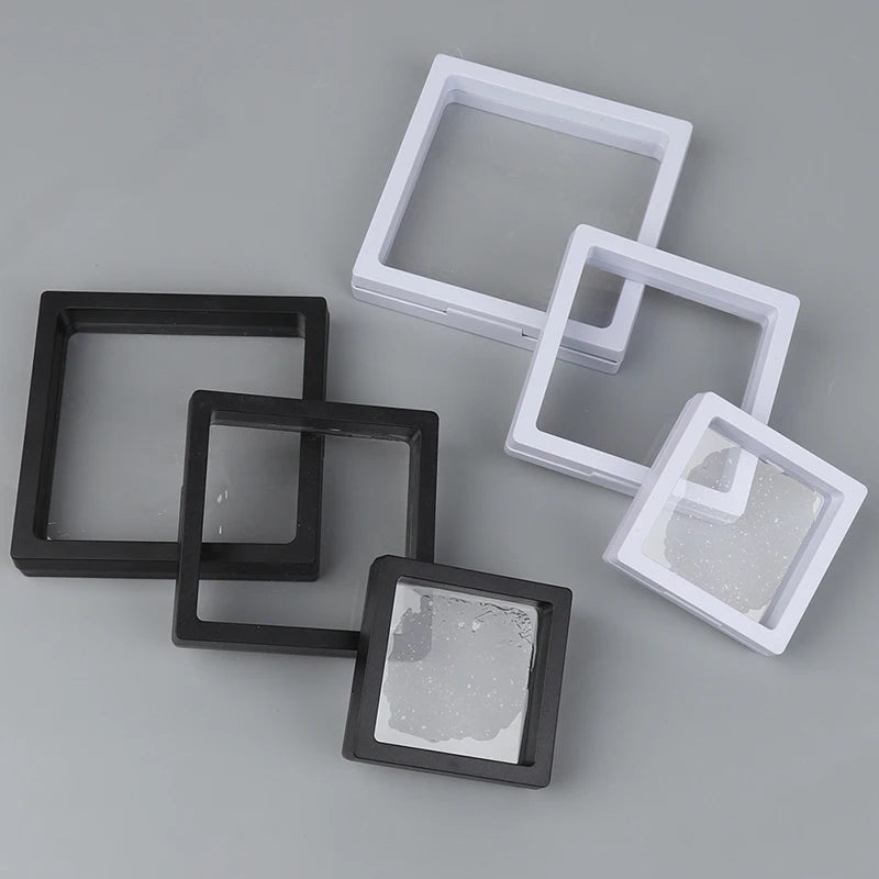 1Pc PE Film Jewelry Storage Box Brooch Coin Gems Jewelry Storage Box Dustproof Exhibition Decoration Floating Ring Case - AMULET RING STORE