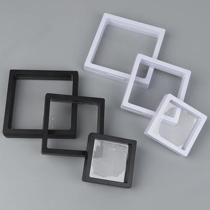1Pc PE Film Jewelry Storage Box Brooch Coin Gems Jewelry Storage Box Dustproof Exhibition Decoration Floating Ring Case - AMULET RING STORE