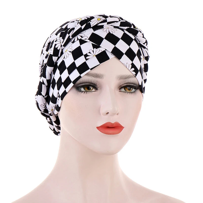 Cotton print muslim turban scarf for women islamic inner hijab caps Arab wrap head scarves femme musulman turbante mujer - AMULET RING STORE
