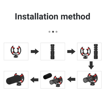 MAMEN Professional Shotgun Microphone Vlog Podcast Microfone Cardioid Pickup for Canon Nikon Camera Phone Interview Recording