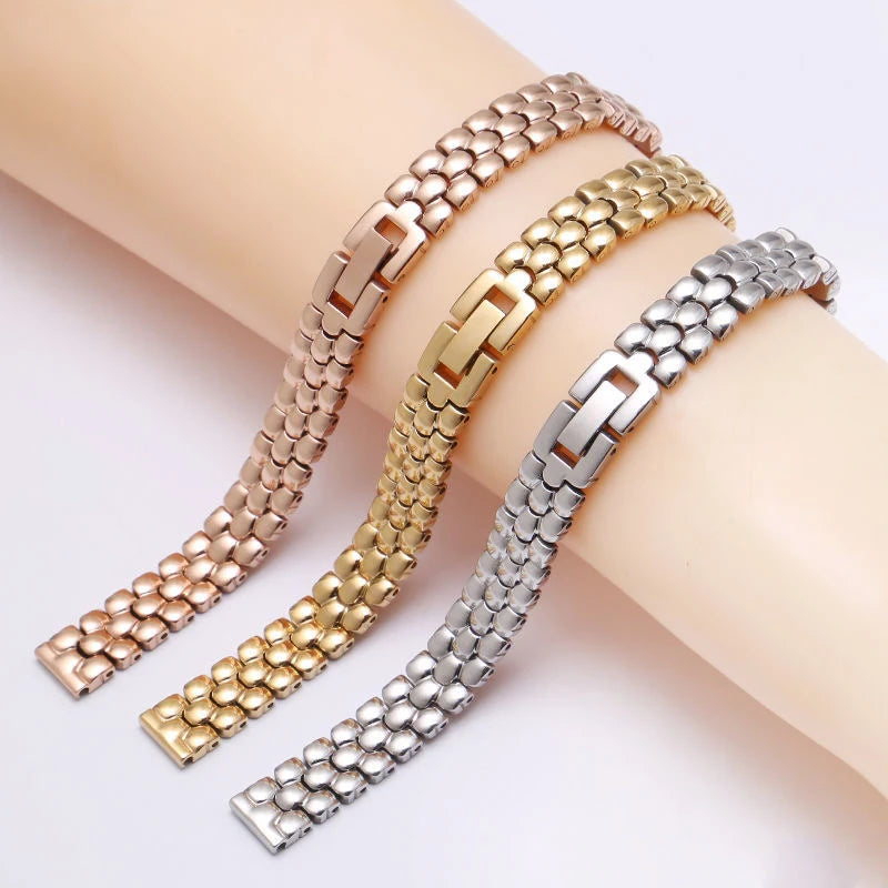 Stainless steel watchband  6mm 8mm 10mm silver golden bracelet Replacement strap for size dial lady's fashion watch Bracelet