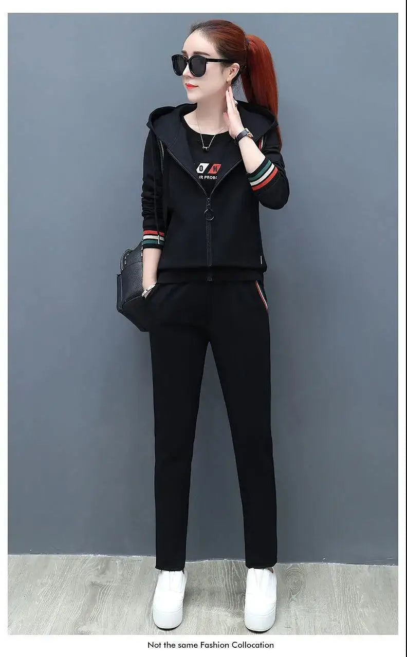 3pcs Autumn Women's Clothing Sets Long Sleeve Tops+pants Outfits Casual Sports Female Clothes Sets 2022