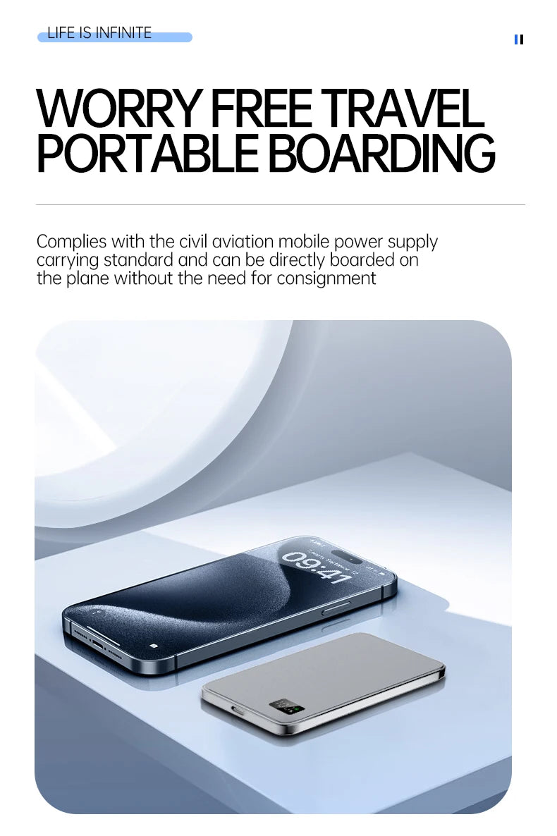 VIVO 50000mAh CCC Certification Thin Power Bank Ultra For MagSafe Magnetic Wireless Fast Charging Portable Battery Display - AMULET RING STORE