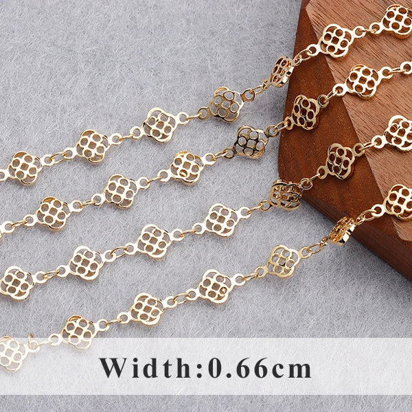 YEGUI C164,jewelry accessories,diy chain,18k gold plated,0.3microns,copper metal,diy bracelet necklace,jewelry making,1m/lot - AMULET RING STORE