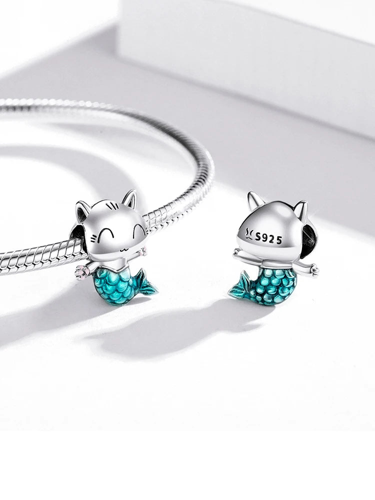 BAMOER 925 Sterling Silver Green Warbler Pendant Colorful CZ Bird Animal Charms Fit Charm Bracelets Bangles DIY Jewelry SCC991 - AMULET RING STORE