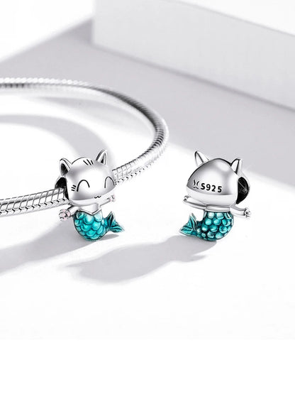 BAMOER 925 Sterling Silver Green Warbler Pendant Colorful CZ Bird Animal Charms Fit Charm Bracelets Bangles DIY Jewelry SCC991 - AMULET RING STORE