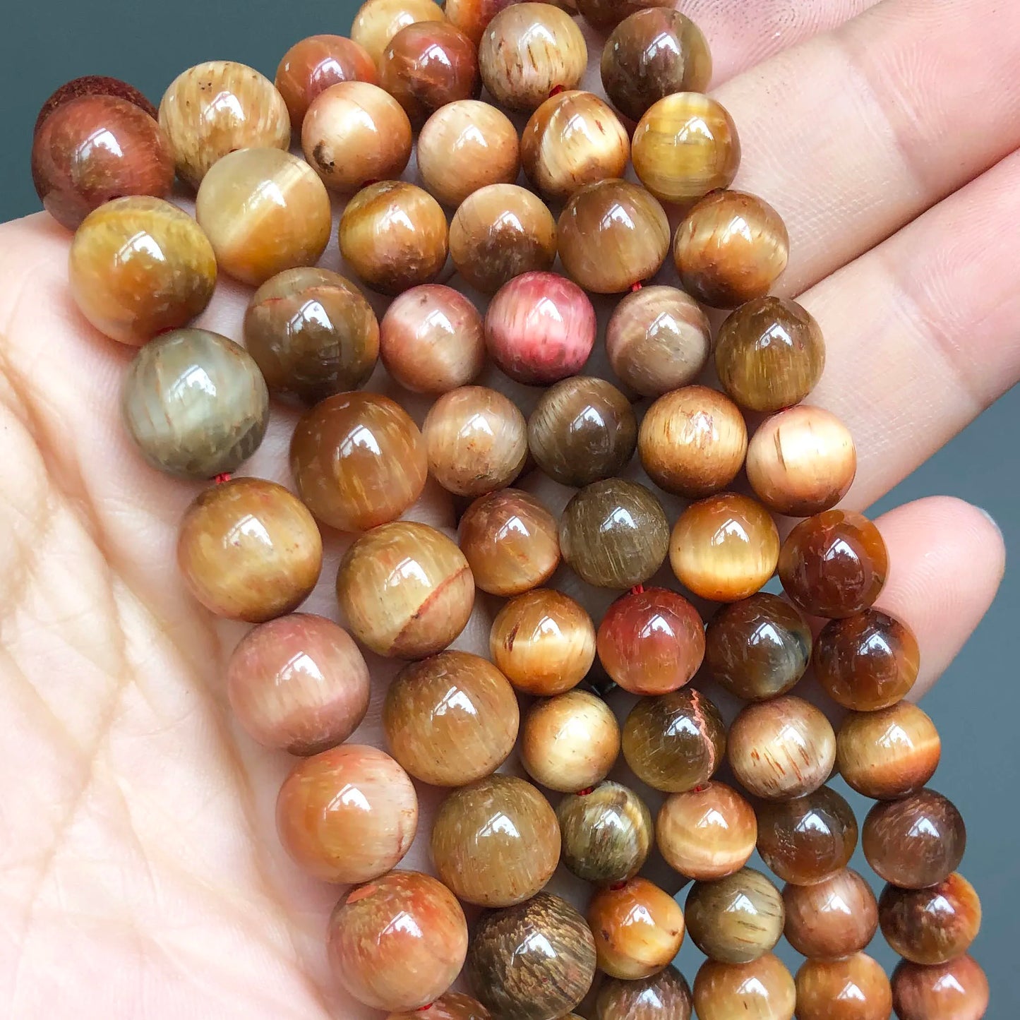 Natural Stone Multicolor Tiger Eye Round Loose Beads For Jewelry Making 4 6 8 10 12 14mm DIY Bracelet Accessories 15'' Strands - AMULET RING STORE