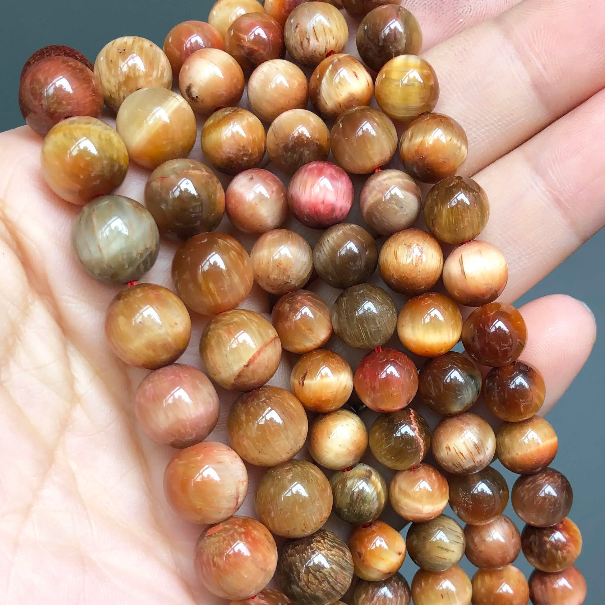 Natural Stone Multicolor Tiger Eye Round Loose Beads For Jewelry Making 4 6 8 10 12 14mm DIY Bracelet Accessories 15'' Strands - AMULET RING STORE