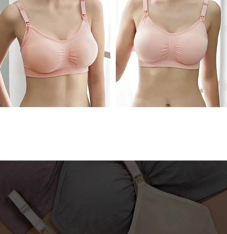 High Quality Plus Size Nursing Bra Breathable Women Breastfeeding Underwear Seamless Maternity Bra Push Up - AMULET RING STORE