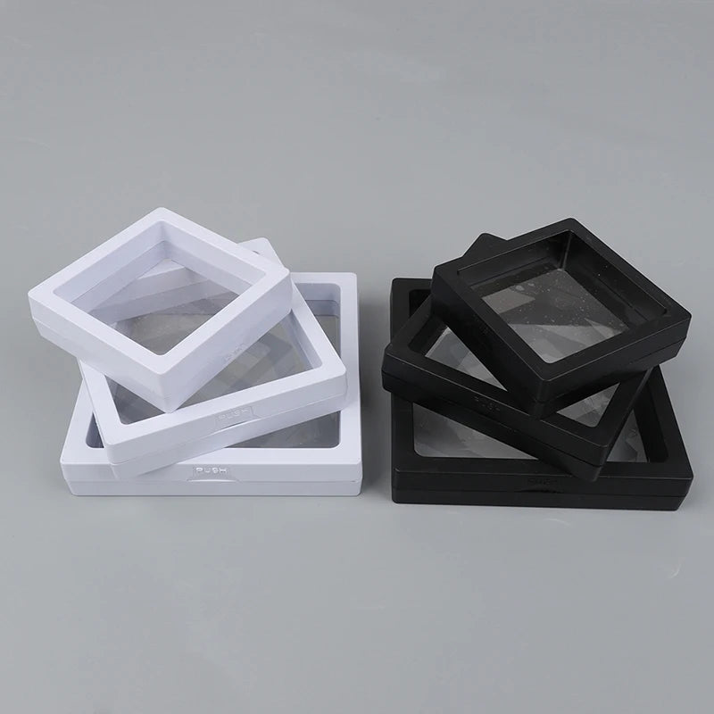 1Pc PE Film Jewelry Storage Box Brooch Coin Gems Jewelry Storage Box Dustproof Exhibition Decoration Floating Ring Case - AMULET RING STORE
