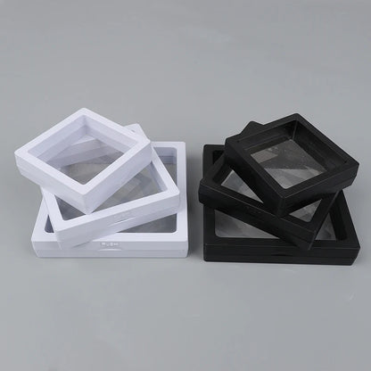 1Pc PE Film Jewelry Storage Box Brooch Coin Gems Jewelry Storage Box Dustproof Exhibition Decoration Floating Ring Case - AMULET RING STORE