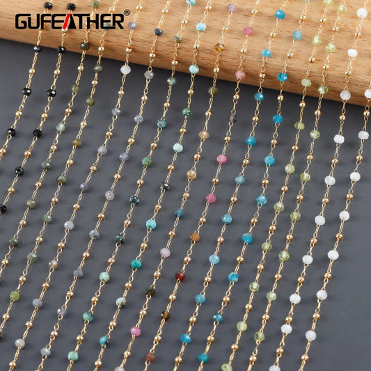 GUFEATHER C256,diy chain,stainless steel,natural gemstone,pass REACH,nickel free,jewelry making,diy bracelet necklace,1m/lot - AMULET RING STORE