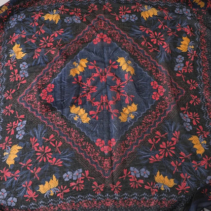 2023 Women Fashion Small Polka Floral Tassel Viscose Shawl Scarf Print Voile Wrap Headband Bufandas Muslim Hijab Sjaal 130*130Cm - AMULET RING STORE