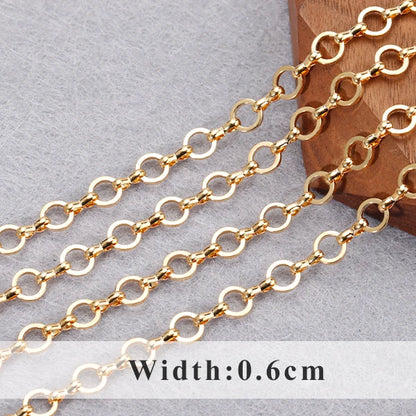 YEGUI C164,jewelry accessories,diy chain,18k gold plated,0.3microns,copper metal,diy bracelet necklace,jewelry making,1m/lot - AMULET RING STORE