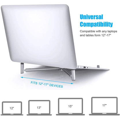 Portable Laptop Stand Aluminum Alloy Holder Foldable Universal Notebook PC Riser Support for Macbook Pro Android 12~17in Laptop - AMULET RING STORE