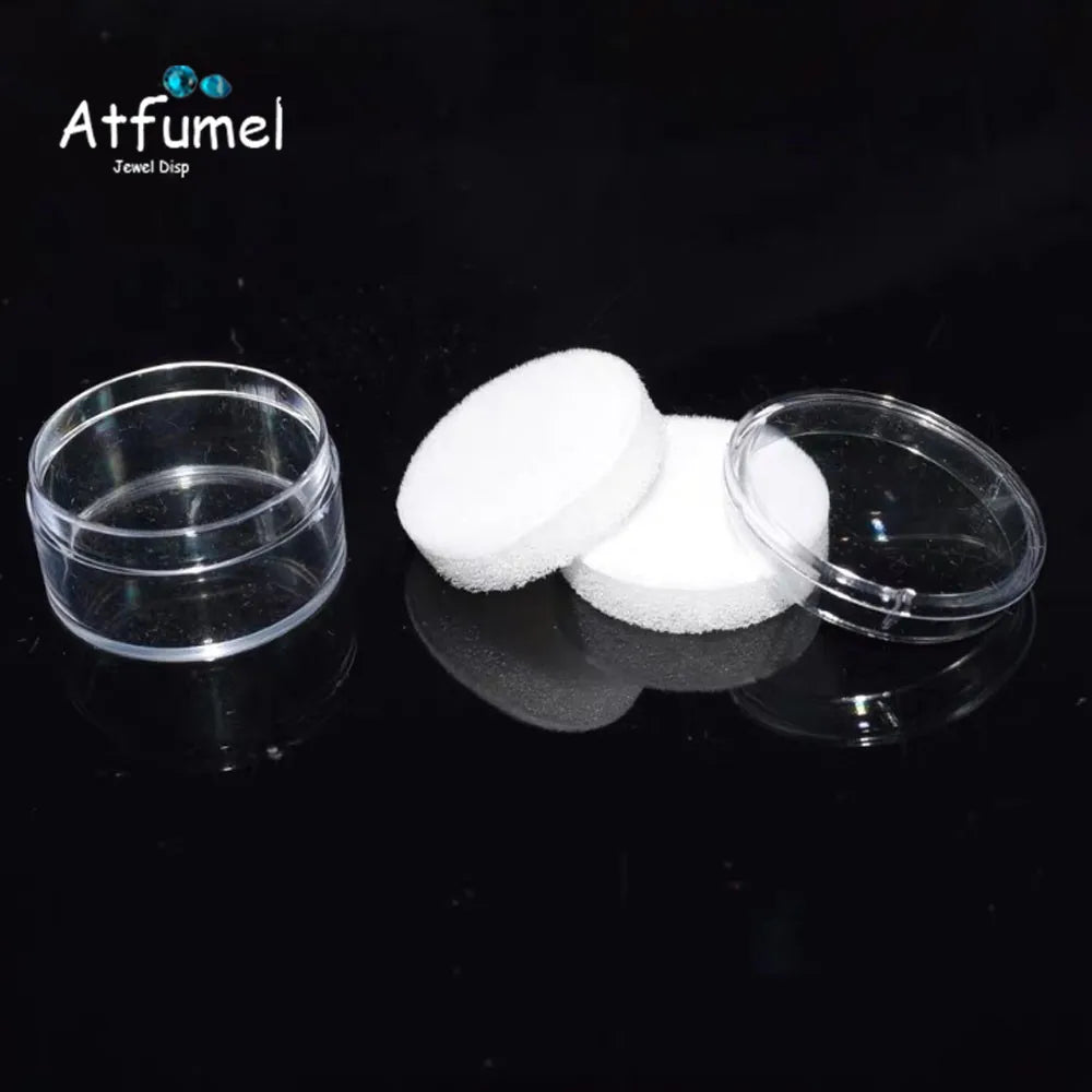 Transperant Square Diamond Jewelry Storage Box Stone Display Case Round Gemstone Organizer 1Pc Small Coin Ring Travel Gift Box - AMULET RING STORE