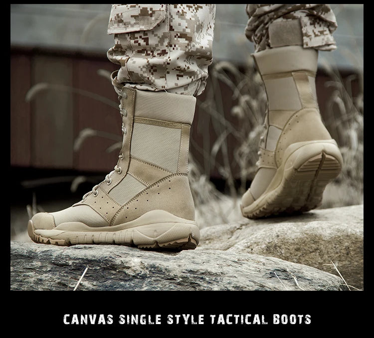 Summer Combat Boot Men Women Climbing Training Lightweight Waterproof Tactical Boots Outdoor Hiking Breathable Mesh Shoes - AMULET RING STORE