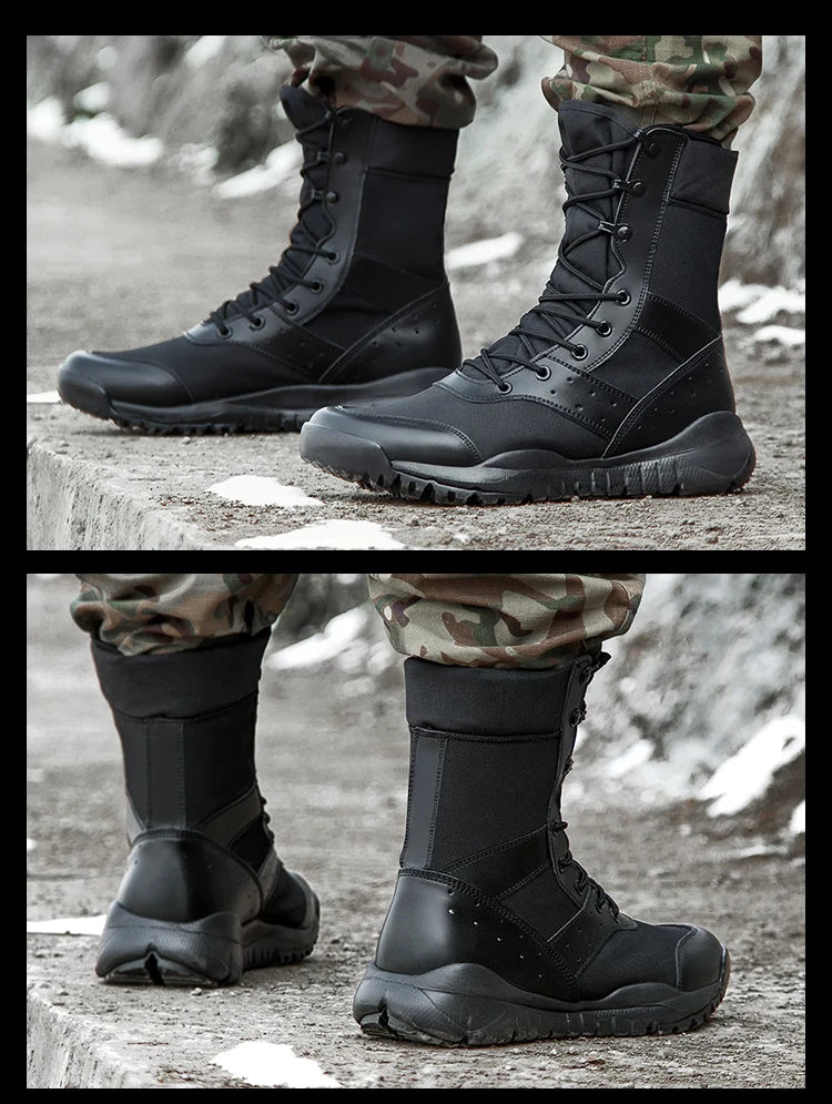 Summer Combat Boot Men Women Climbing Training Lightweight Waterproof Tactical Boots Outdoor Hiking Breathable Mesh Shoes - AMULET RING STORE