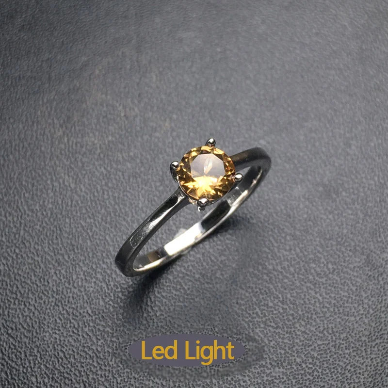 FFGems Simple Zultanite Rings Genuine 925 Sterling Silver  Created Diaspore Color Change for Women Wedding  Party Fine Jewelry