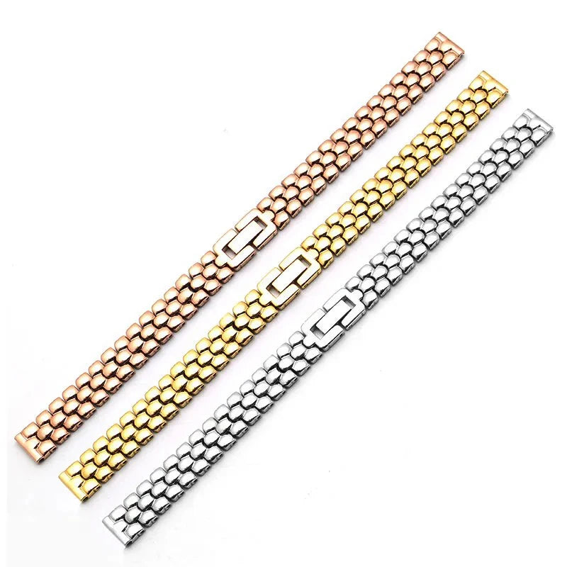 Stainless steel watchband  6mm 8mm 10mm silver golden bracelet Replacement strap for size dial lady's fashion watch Bracelet