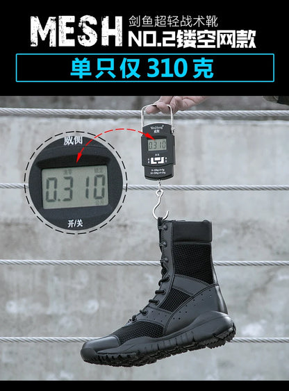 Summer Combat Boot Men Women Climbing Training Lightweight Waterproof Tactical Boots Outdoor Hiking Breathable Mesh Shoes - AMULET RING STORE