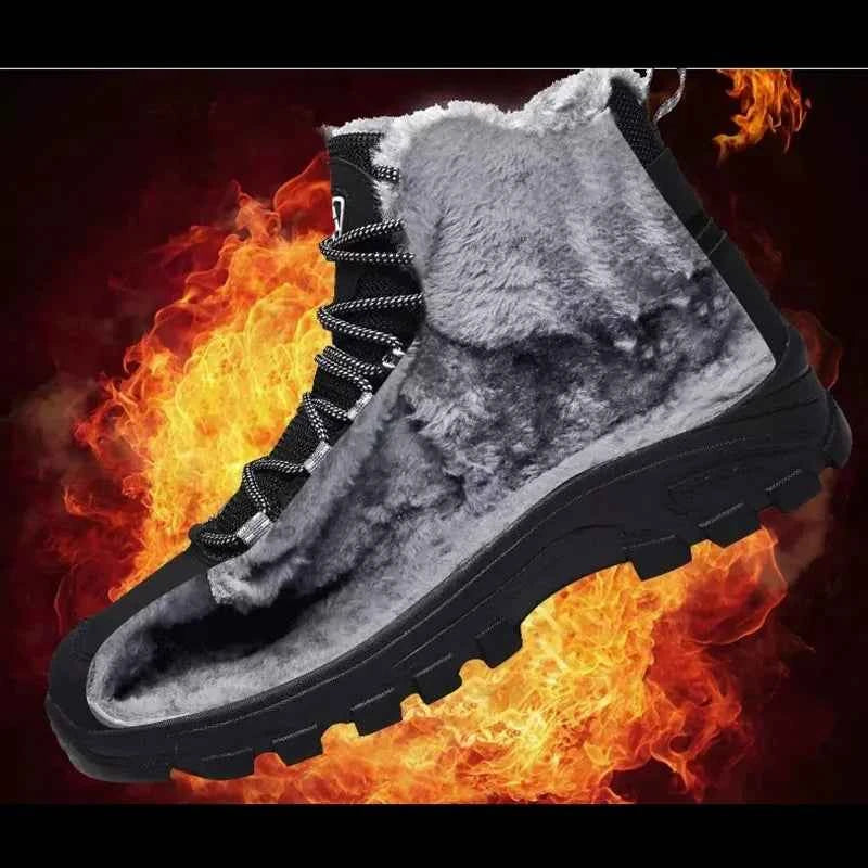 FUQIAO Hot Fur Men's Casual Shoes Warm Flats British Style Leather Footwear Comfort Non-slip Winter Boots Men Plus Size 46