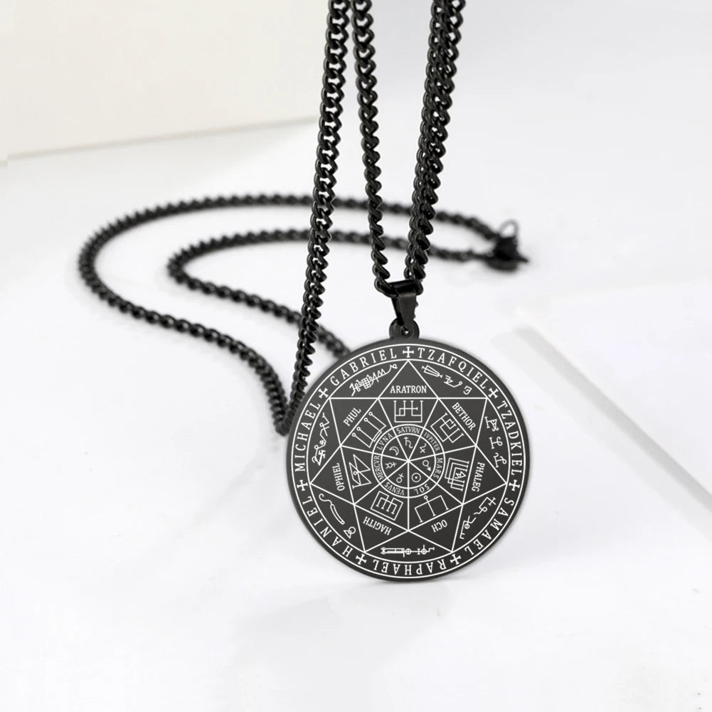 Skyrim Seal of Solomon Seven Archangel Necklace Men Women AMULET RING STORE