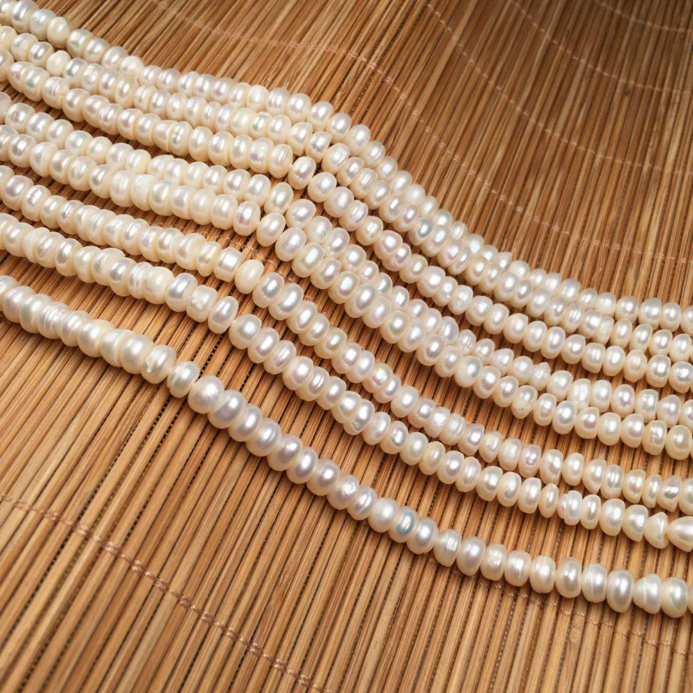 Natural Freshwater Pearl Beading Flat Shape Isolation Bead Punch Loose Beads for Jewelry Making DIY Necklace Bracelet Accessorie - AMULET RING STORE