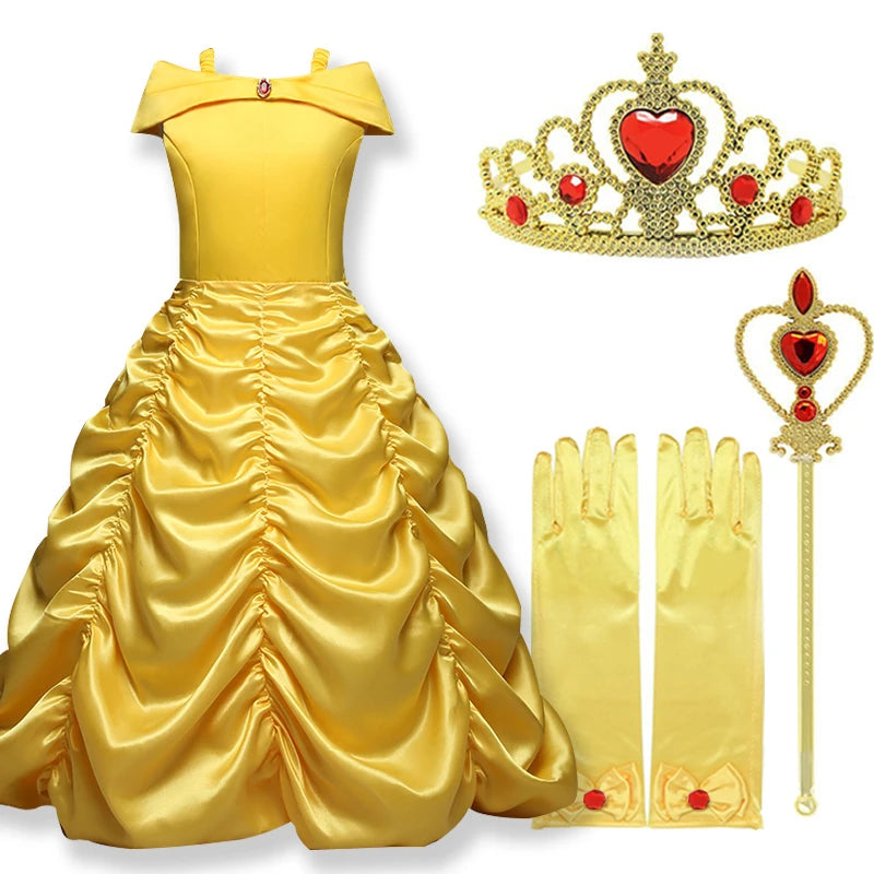Belle Princess Costume Dress - Kids Party Outfit - AMULET RING STORE