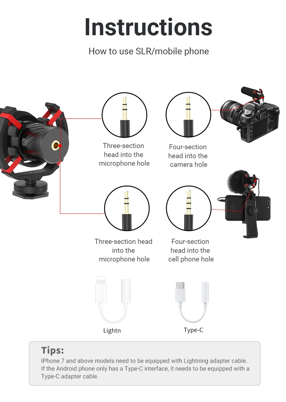 MAMEN Professional DSLR Camera Microphone Shotgun Microfone Cardioid Pickup for Canon Nikon Sony Mobile Phone Vlog Recording
