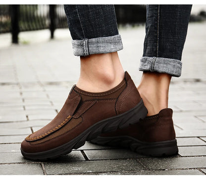 Men Casual Shoes Breathable Loafers Sneakers 2023 New Fashion Comfortable Flat Handmade Retro Leisure Loafers Shoes Men Shoes