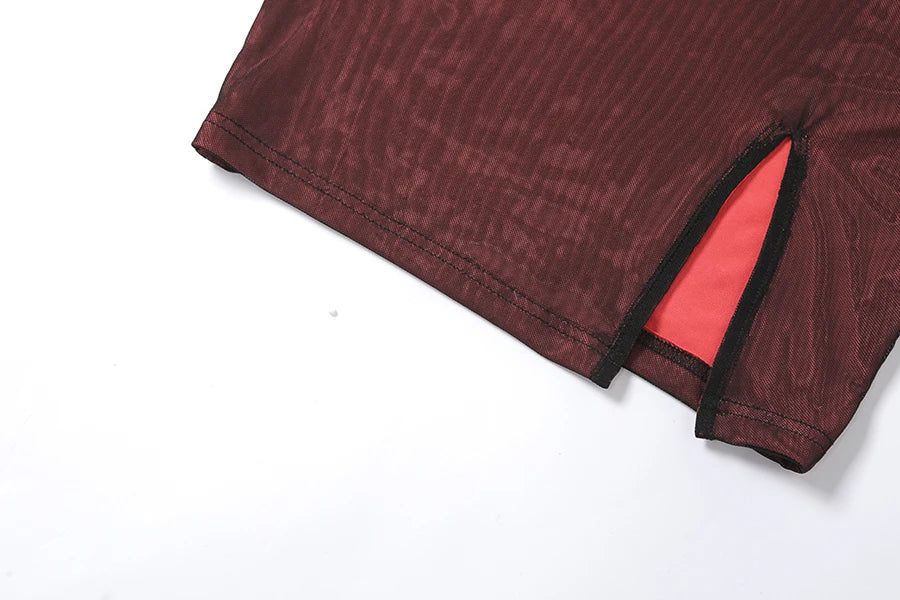 Mesh Double Layer Sexy Skinny Dress Women Sleeveless Party Bodycon 2023 Bandage Elastic Split Trend Clubwear Slim Outfit - AMULET RING STORE