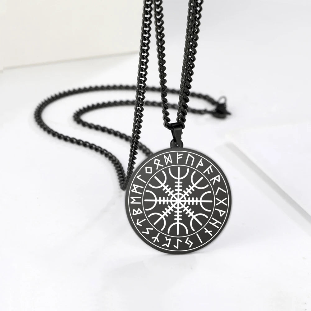 Wicca 7 Archangels Sigil Charm Necklaces Men Women Seal of Solomon Pendant Supernatural Protection Amulet Magic Talisman Jewelry