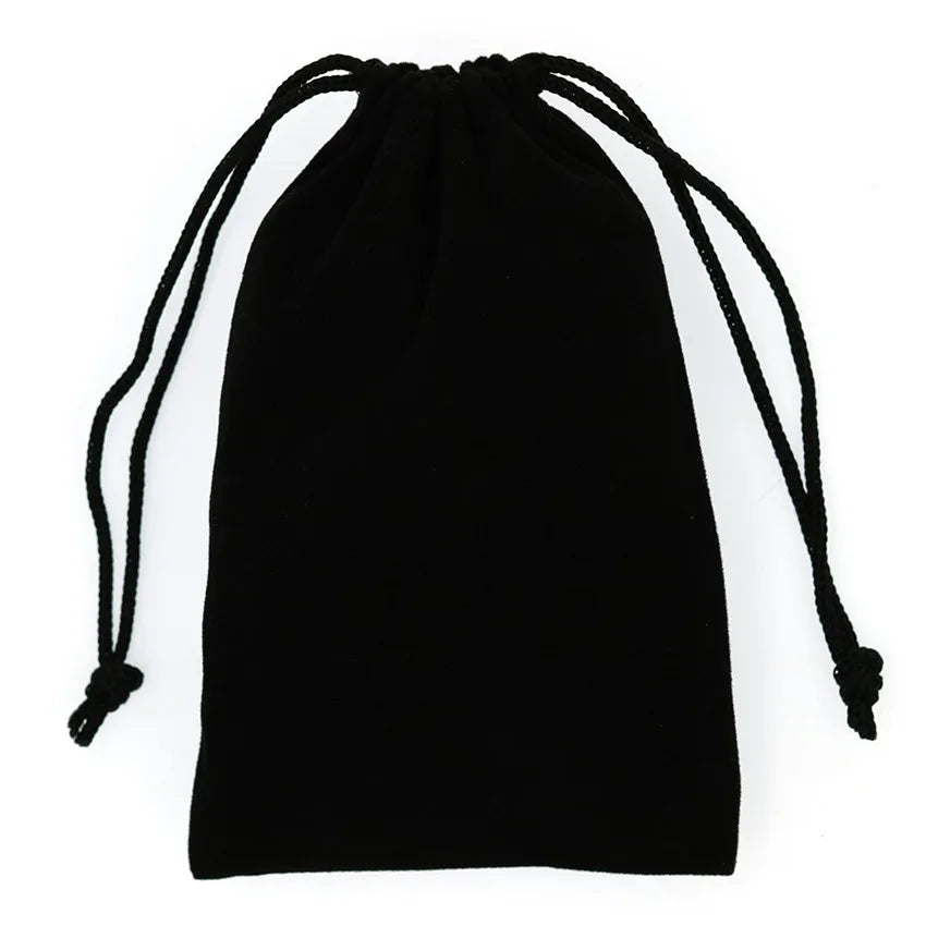 1pc Black Color Velvet Bag Jewelry Packing Velvet Drawstring Pouches Jewelry Gift Bags Display chain ring Packing Bags Gift - AMULET RING STORE